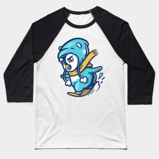 Penguin Ski Baseball T-Shirt